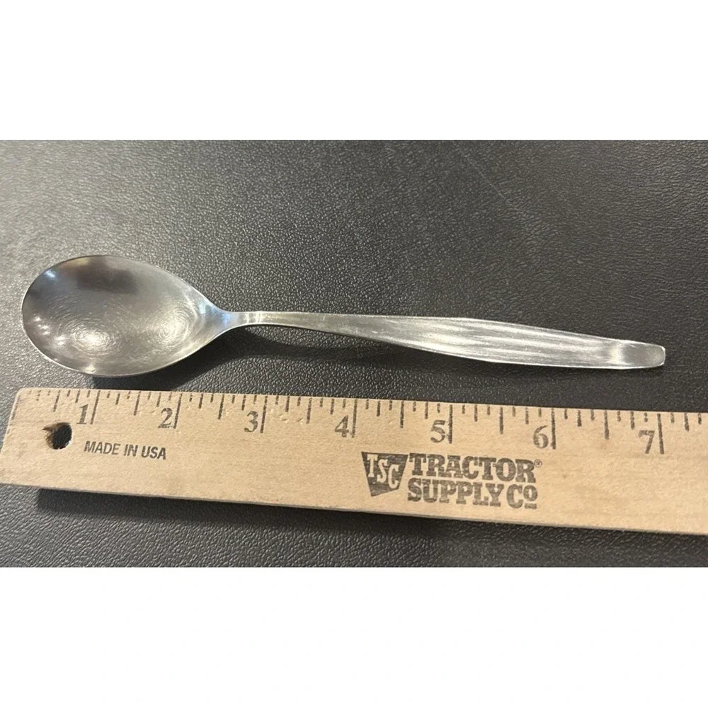 WMF Cromargan Germany Atlanta Motion Stainless Steel 7 Soup Spoon Spoons VTG